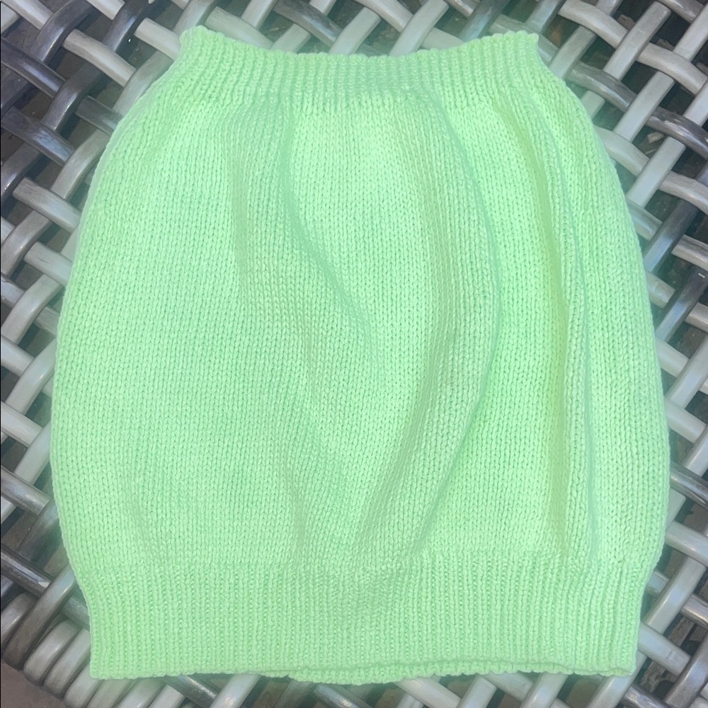 Paloma Wool Size XS 100% Cotton Neon Mint Green Knit Mini Skirt